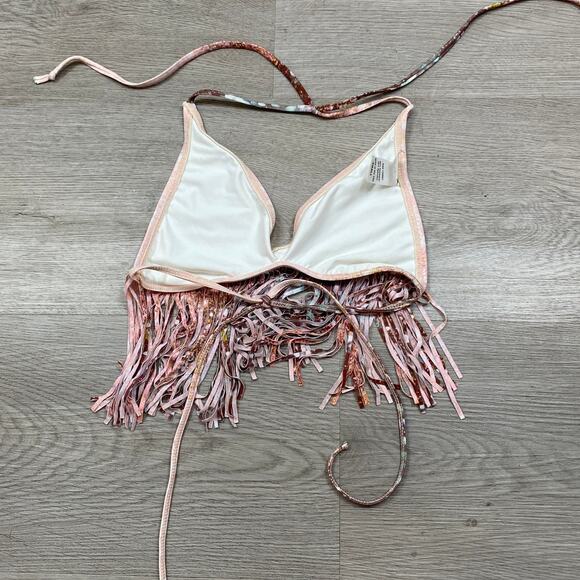 L Space Audrey Fringe Bikini Top Women's S Festival Boho - Picture 3 of 6